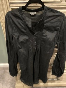 CONVERSE ONE STAR Roused Front V Neck, Long Tab Sleeve, Loose Fit Black Size L - Picture 1 of 5