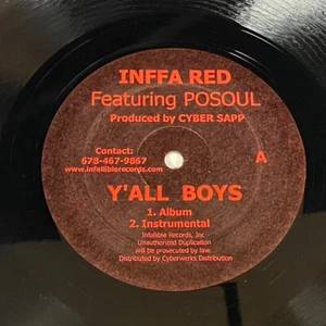 Inffa Red Featuring Posoul: Y'all Boys 12" - Infallible Records - Imagen 1 de 2