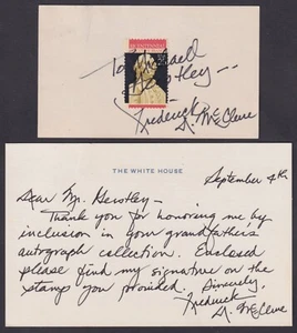 Frederick D. McClure, Assistant to President Reagan, signed stamp on card & note - Picture 1 of 1