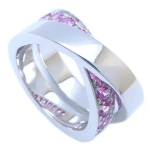 Anillo CARTIER B4043500 París Oro Blanco 18K Zafiro Rosa Talla 51/293506 - Imagen 1 de 10