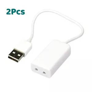 Pair External USB 2.0 3D Virtual 7.1 Channel Audio Sound Card Adapter for Laptop - Picture 1 of 6