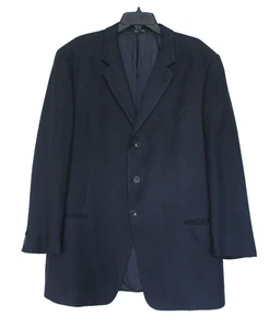 Armani Collezioni Blazer Sportcoat 46L Men Blue Silk/Cashmere 3 Button - Picture 1 of 7