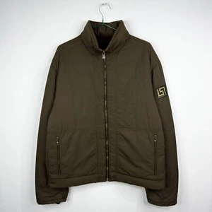 Versace Vintage Brown Medusa Logo Zippers Puffer Jacket - Picture 1 of 10