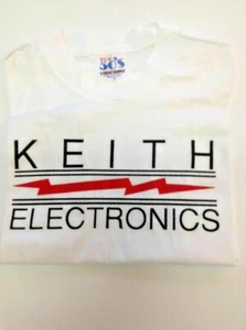 NEW Keith Electronics Logo Tee Shirt White Size M 100% Cotton - Picture 1 of 1