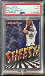 2023-24 Panini NBA Hoops Stephen Curry SHEESH Asia Hyper Red /99 #3 PSA 9 - Picture 1 of 3