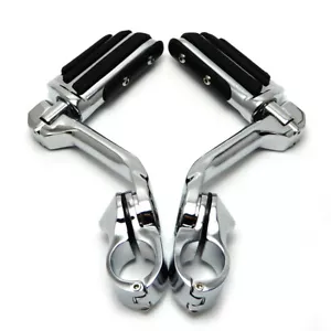 Motorcycle Foot Pegs Adjustable Highway Long Angled Footrest Mount For Harley - Picture 1 of 15
