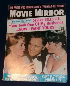 January 1966 MOVIE MIRROR Magazine Liz Taylor, Richard Burton, Debbie Reynolds - Picture 1 of 12