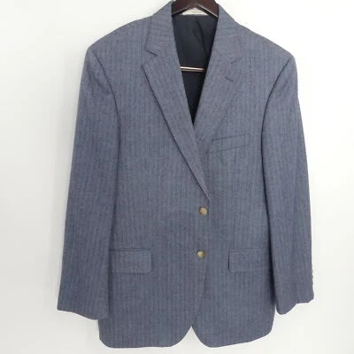 John W. Nordstrom Sport Coat Ing Loro Piana Cashmere Blue Herringbone 43R - Image 1 of 4