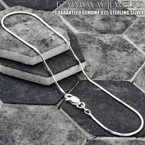 "Echtes 925er Sterlingsilber Durchmesser geschnitten Schlange Fußkettchen Knöchelarmband 9"" 10"" 11"" 12" - Bild 1 von 6