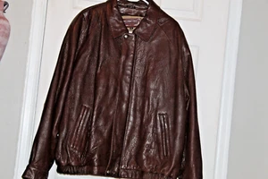 COU.TURE BY J. PARK BROWN LEATHER BOMBER JACKET WITH EXTRA LINER SZ XL EUC - Picture 1 of 12