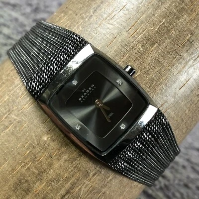 Reloj Skagen Mujer 380XSMMM1 Gunmetal Plata Banda Milanesa Cuarzo 21mm 7 1/4" Foto 1 de 4