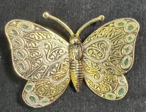 Vintage Schmetterling Brosche Anstecknadel - Strass/Messing Accessoire für Damen - Bild 1 von 4
