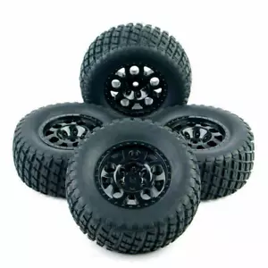US 4pcs 1:10 Short Course Truck Tires Wheel Toy Rim For RC Car Toy HSP HPI - Picture 1 of 6