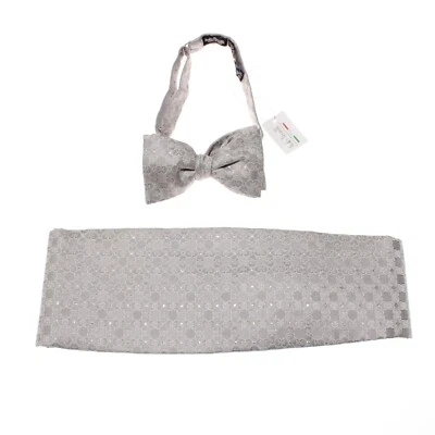 Juego de fajarita y pajarita Italo Ferretti con estampado nuevo con etiquetas en plata grisácea Foto 1 de 4