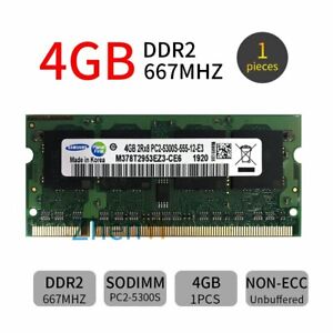 LOT 4 Go 2 Go 1 Go DDR2 PC2-5300S 667 MHz 1,8 V mémoire d'ordinateur portable RAM SODIMM pour Samsung