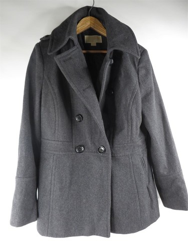 Giacca cappotto Michael Kors nero misto lana pea classico chic