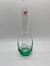 Bormioli Rocco Italy Blown Glass Green Base Bud Vase - D2