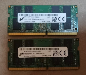 32GB Micron 2x16GB DDR4 2666 PC4-21300 laptop SODIMM NonECC MTA16ATF2G64HZ - Picture 1 of 1