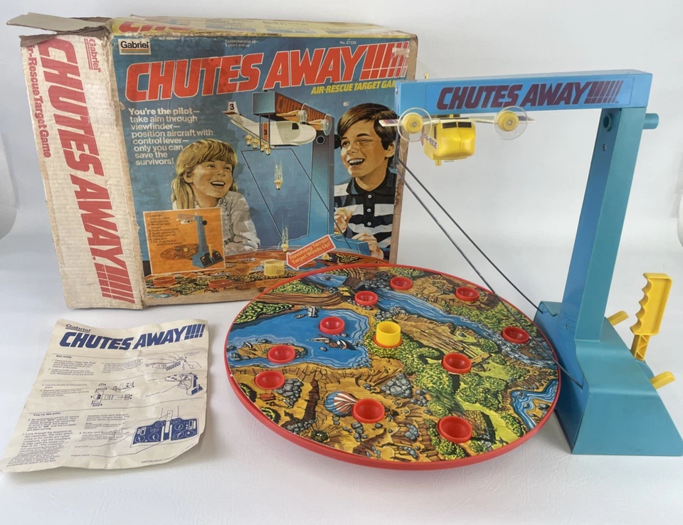 Vintage Gabriel Chutes Away Air-Rescue Target Game 1977 70s Toy Complete w Box - Image 1 of 4