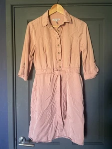 Bravissimo Size 12 Really Curvy Dusky Pink Shirt Dress Pockets - Picture 1 of 6
