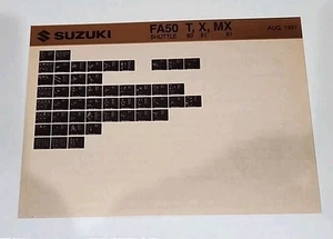 1980 - 1981 Suzuki FA50 Shuttle Microfiche Parts List Film Original - Picture 1 of 2