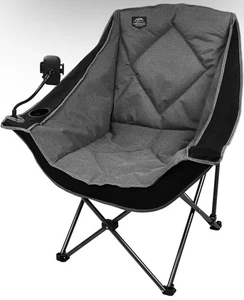 Oversized Folding Camping Chair w/ Cup Holder & Phone Holder Black - Bild 1 von 6