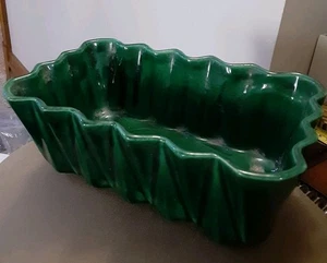 UPCO Two Tone Green Ceramic Planter #278 Sz  8” X 4.5” X  3” Bowl Tray Dish Vase - Picture 1 of 5