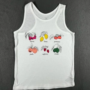 Gap Kids Graphic Tank Top Fruit Print Sleeveless White Casual Size M - Picture 1 of 6