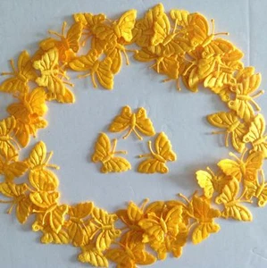 50 Orange - Yellow Butterfly Motifs 4 DIY Card Crafts n Sewing Embroidery - Picture 1 of 1
