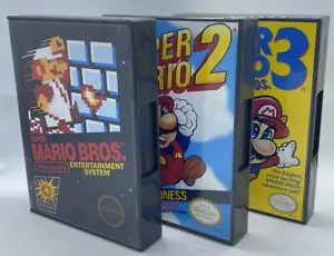 Super Mario Bros. 1,2,3 Nintendo NES very rare! Plastic Covers No Manual Clean - Picture 1 of 10