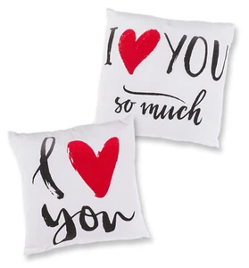 Funda de Cojín 40x40 Amor Blanco Corazón Rojo Tipo de Letra Negro Funda Cojín - Imagen 1 de 5