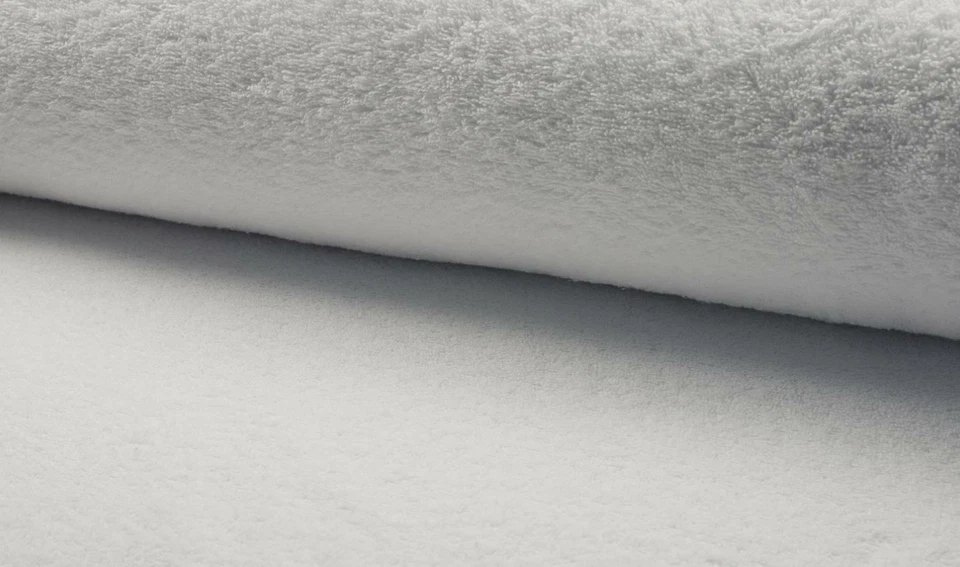 Double Sided Cotton TERRY TOWELLING Fabric Material - WHITE - Image 1 of 1