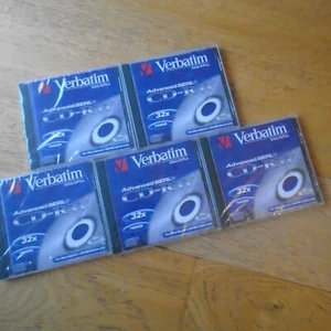 Verbatim CDR-W Advanced SERL+ Discs Blank x5 for UltraSpeed+ Drives Only READ - Afbeelding 1 van 8