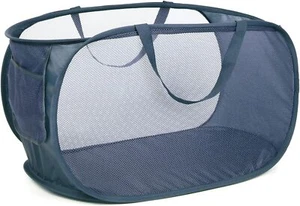 Durable Collapsible Laundry Baskets, Mesh Pop Up Laundry Hamper with Side - Picture 1 of 6