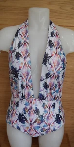 COSTUME DA BAGNO COLLO ALTO STAMPA FARFALLA LITTLE MISTRESS TAGLIA UK 12 EU 40 C9 - Foto 1 di 4