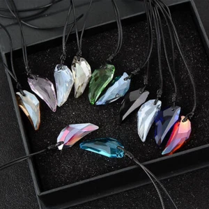 Men's Wolf Tooth Necklace Crystal Natural Stone Pendant Women Jewelry Fashion - Picture 1 of 23