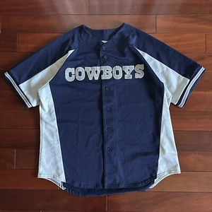 Vintage Dallas Cowboys Baseball Jersey Size Xl Majestic - Made In The USA - Picture 1 of 11