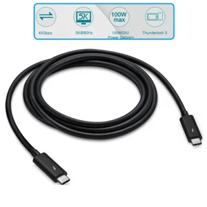 Active Thunderbolt 3 Cable 2M 6ft 40Gbps 5K 100W PD Charging for Apple Macbook - Picture 1 of 9