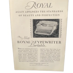 Vintage 1930 Royal Typewriter New Portable Ad Advertisement - Picture 1 of 4