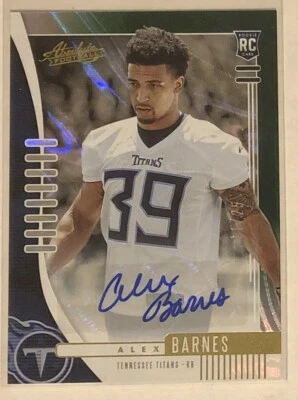 2019 Absolute Football Signature Rookies Green Waves #193 Alex Barnes 11/25 - Image 1 of 2