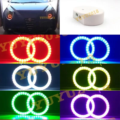 Anillos de halo Bluetooth RGB para Alfa Romeo MiTo 2008-19 Faro LED ojo de ángel DRL Foto 1 de 4