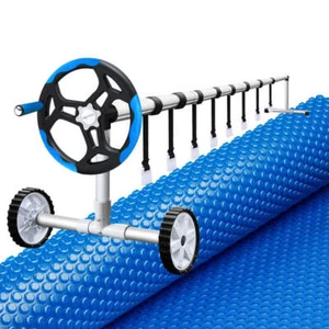 NNEDSZ Pool Cover 600 Micron 7x4m w/ Roller 5.55m Solar Blanket Blue - Bild 1 von 5