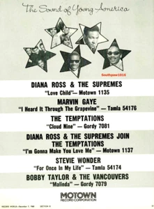 1968 Motown 'Sound Of Young America' Music Industry Promotional Reprint Ad - Picture 1 of 1