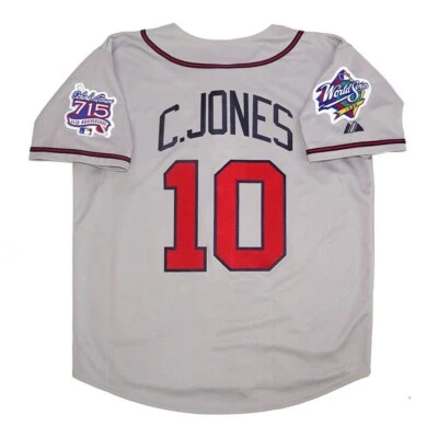 Chipper Jones Atlanta Braves 1999 World Series Grey Road Jersey Men's (S-3XL) - Image 1 of 4