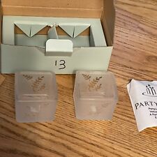 Partylite Square Pair Frosted Votive Candle Holders Set Of 2 P7235 New Open Box 