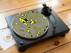 Farbenfroh Trippig Acid Muster Plattenspieler Matte, Filz Felt Slipmat Vinyl 12" - Bild 1 von 11