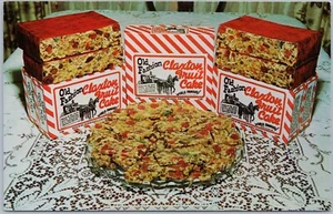 Old Fashioned Claxton Fruit Cake, Georgia, Advertising 1961 Chrome Postcard - Picture 1 of 2