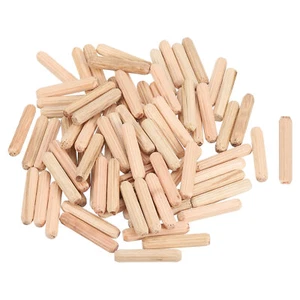 120Pcs 1/4" x 1-3/16" Wooden Dowel Pins, Furniture Woodwork Grooved Fluted Pin - Picture 1 of 6
