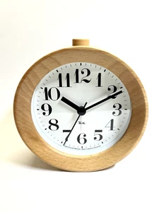 Lemnos RIKI ALARM CLOCK Alarm Clock Natural WR09-15NT Table Clock - Picture 1 of 10