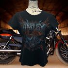 T-shirt femme Harley Davidson noir Gator Harley Leesburg, FL Bling Sequins XL